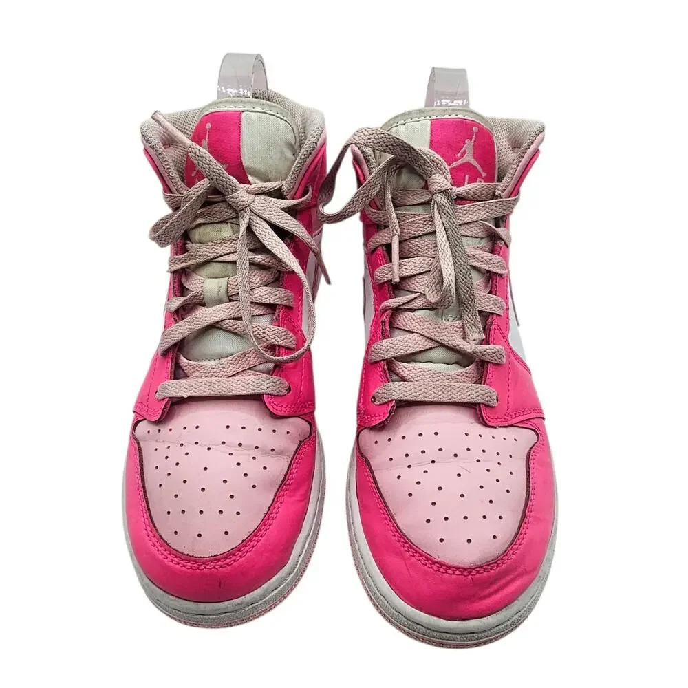 Nike Youth Fierce Pink Air Jordan 1 Mid GS Athletic Casual Sneaker